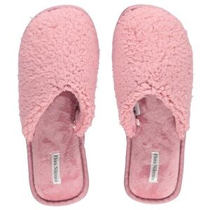 NWT Flora Nikrooz Victoria Sherpa Mule Pink Slipper Size Large 9/10